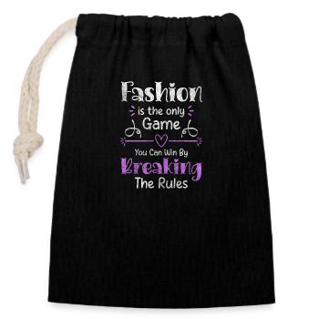 Mode Vêtements Individuels - Sac cadeau en coton avec cordon (14 x 20 cm) - noir - Devant