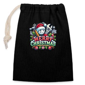 Handyman Christmas Artisan - Closable cotton gift bag (14x20cm) - black - Front