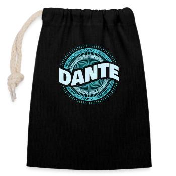 Geschenkidee Dante - Verschließbarer Geschenkbeutel aus Baumwolle (14x20cm) - Schwarz - Vorne