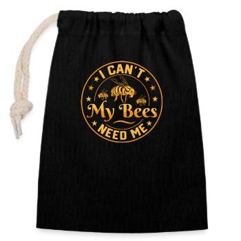 I Can't My Bees Need Me Beekeeping ApiaristBeekeep - Verschließbarer Geschenkbeutel aus Baumwolle (14x20cm) - Schwarz - Vorne