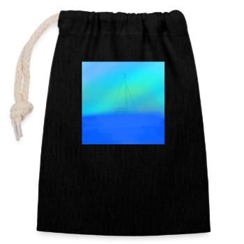 Naviguez dans le monde - Sac cadeau en coton avec cordon (14 x 20 cm) - noir - Devant