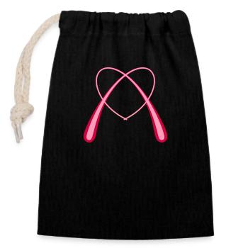 Unique Pink Love Heart - Closable cotton gift bag (14x20cm) - black - Front