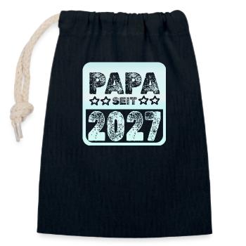Dad 2027 - Closable cotton gift bag (14x20cm) - navy - Front
