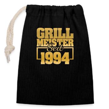 1994 - Closable cotton gift bag (14x20cm) - black - Front