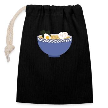 ramen bowl - Closable cotton gift bag (14x20cm) - black - Front