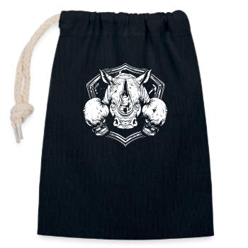 Rhino Boxer Martial Arts MMA - Closable cotton gift bag (14x20cm) - navy - Front