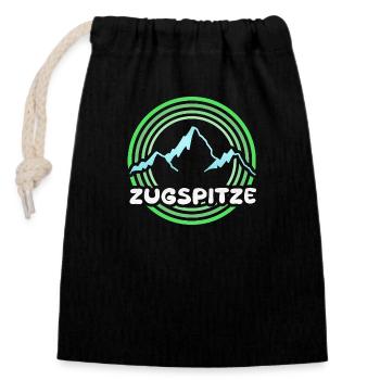 Zugspitze as a mountain - Closable cotton gift bag (14x20cm) - black - Front