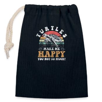Turtle Sea Creatures Environmentalist - Closable cotton gift bag (14x20cm) - navy - Front