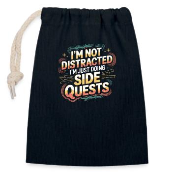 I'm Not Distracted I'm Just Doing Side Quests 6 - Verschließbarer Geschenkbeutel aus Baumwolle (14x20cm) - Navy - Vorne