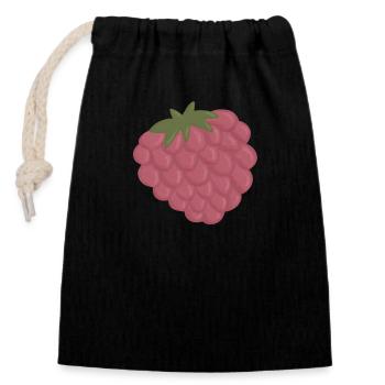 Framboise - Sac cadeau en coton avec cordon (14 x 20 cm) - noir - Devant