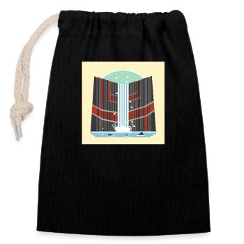 Magma meets water - Closable cotton gift bag (14x20cm) - black - Front