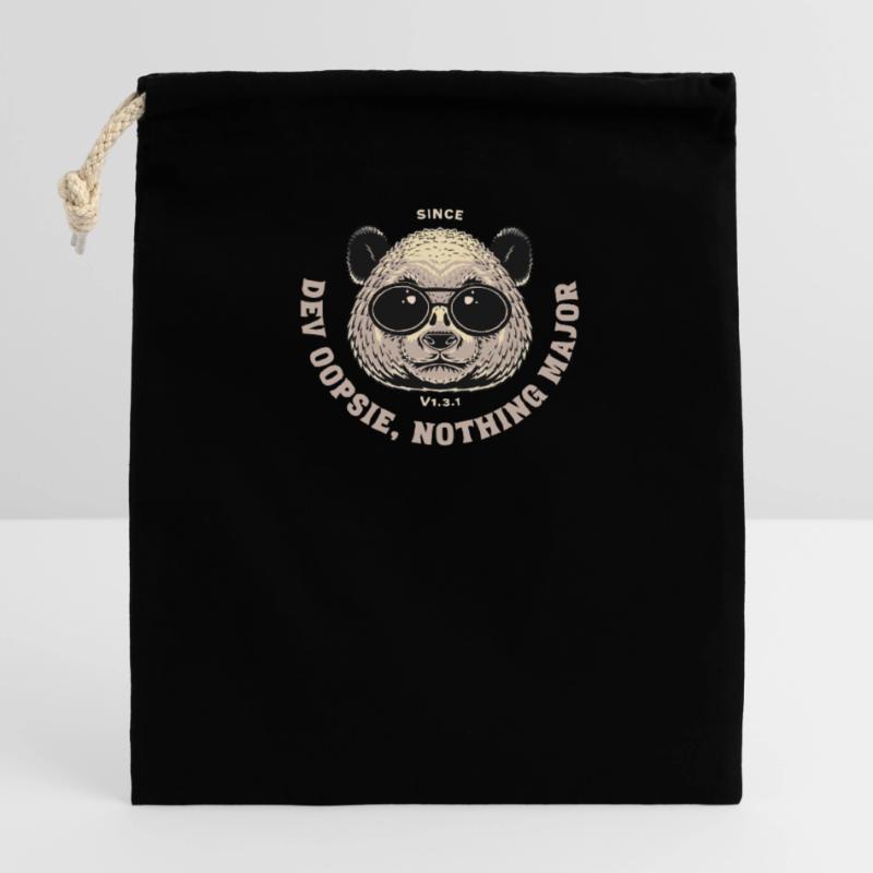 DevOps: Oopsie Panda - nothing major Verschließbarer Geschenkbeutel aus Baumwolle (14x20cm)