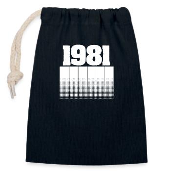 1981 1981 - Closable cotton gift bag (14x20cm) - navy - Front