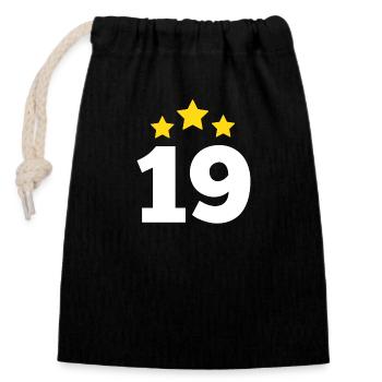 19 Year Old Star - 19th Anniversary Gift - Closable cotton gift bag (14x20cm) - black - Front