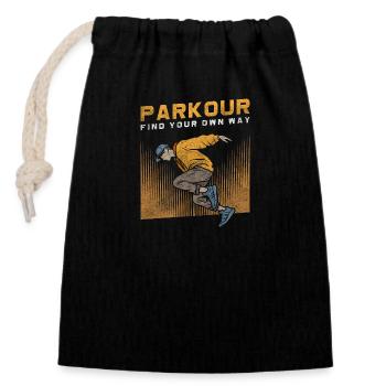 Freerunner Springer Underground Fast - Closable cotton gift bag (14x20cm) - black - Front