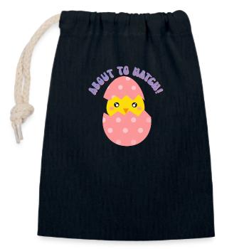 About to Hatch Girl - Closable cotton gift bag (14x20cm) - navy - Front