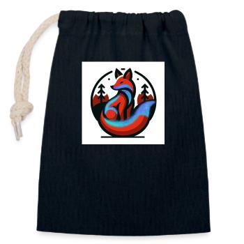 Wandelfuchs - Verschließbarer Geschenkbeutel aus Baumwolle (14x20cm) - Navy - Vorne