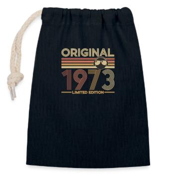 1973 - Verschließbarer Geschenkbeutel aus Baumwolle (14x20cm) - Navy - Vorne