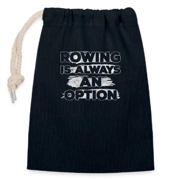 rowing machine sport strength gym - Closable cotton gift bag (14x20cm) - navy - Front