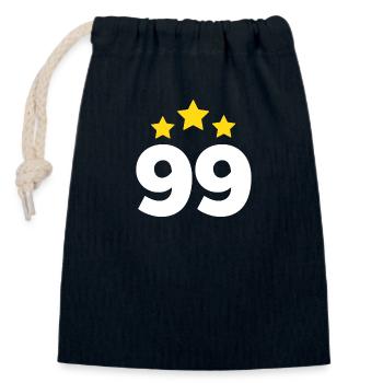 99 Years Star - 99th Anniversary Gift - Closable cotton gift bag (14x20cm) - navy - Front