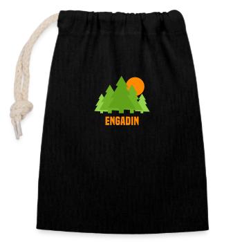 Engadin - Verschließbarer Geschenkbeutel aus Baumwolle (14x20cm) - Schwarz - Vorne