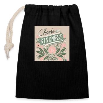 choose kindness - trendy statement - Verschließbarer Geschenkbeutel aus Baumwolle (14x20cm) - Schwarz - Vorne