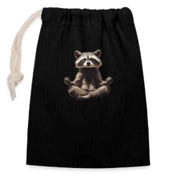 Meditation - Closable cotton gift bag (14x20cm) - black - Front
