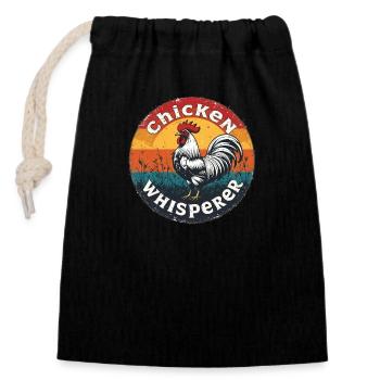 Hühnerflüsterer - chicken whisperer 090433 - Verschließbarer Geschenkbeutel aus Baumwolle (14x20cm) - Schwarz - Vorne