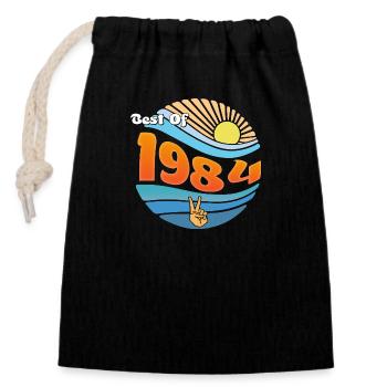 Timeless 1984 – Célébration de 41 années merveilleuses - Sac cadeau en coton avec cordon (14 x 20 cm) - noir - Devant
