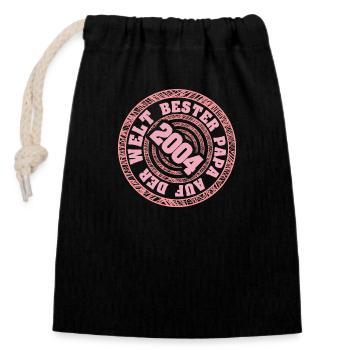 Papa 2004 - Closable cotton gift bag (14x20cm) - black - Front