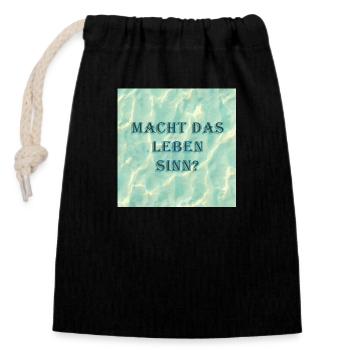 Does life make sense - Closable cotton gift bag (14x20cm) - black - Front
