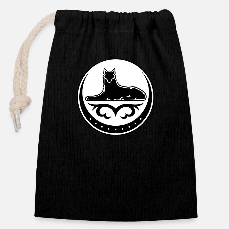 Itchkérie - Sac cadeau en coton avec cordon (14 x 20 cm) - noir