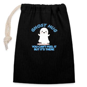 Ghost hugs - Closable cotton gift bag (14x20cm) - black - Front