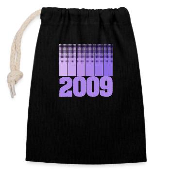 2009 - Closable cotton gift bag (14x20cm) - black - Front