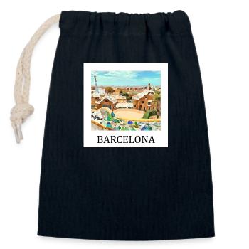 Barcelona Park Güell - Verschließbarer Geschenkbeutel aus Baumwolle (14x20cm) - Navy - Vorne