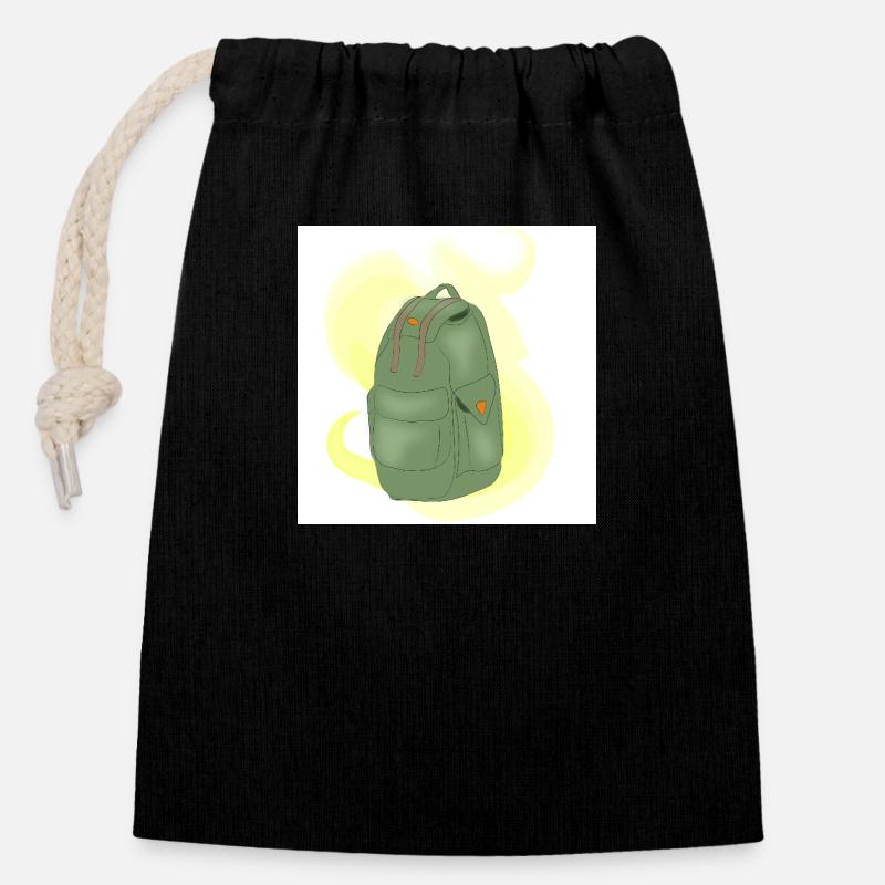 Sac à dos de montagne - Sac cadeau en coton avec cordon (14 x 20 cm) - noir