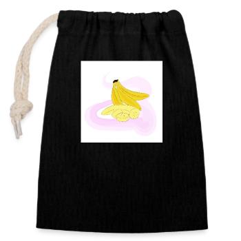 Bananas - Closable cotton gift bag (14x20cm) - black - Front