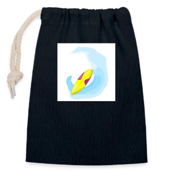Surfboard - Closable cotton gift bag (14x20cm) - navy - Front