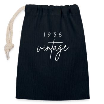 Jahrgang 1938 Jubiläum - Verschließbarer Geschenkbeutel aus Baumwolle (14x20cm) - Navy - Vorne