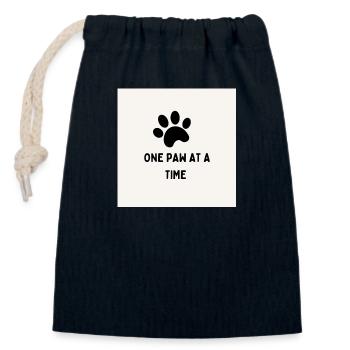 Positive Paw - Closable cotton gift bag (14x20cm) - navy - Front