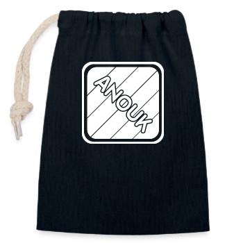 Anouk - Verschließbarer Geschenkbeutel aus Baumwolle (14x20cm) - Navy - Vorne