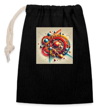 Explosion de couleurs des formes - Sac cadeau en coton avec cordon (14 x 20 cm) - noir - Devant