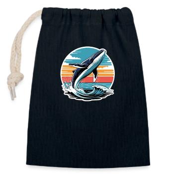 Sunset Splash - Verschließbarer Geschenkbeutel aus Baumwolle (14x20cm) - Navy - Vorne