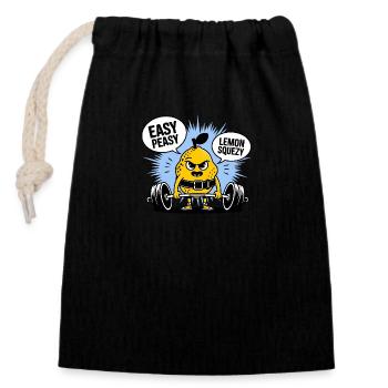Easy Peasy Lemon Squeezy - Entraînement amusant au citron - Sac cadeau en coton avec cordon (14 x 20 cm) - noir - Devant