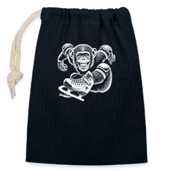 Skating - Closable cotton gift bag (14x20cm) - navy - Front