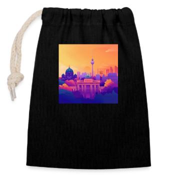 Berlin - Verschließbarer Geschenkbeutel aus Baumwolle (14x20cm) - Schwarz - Vorne