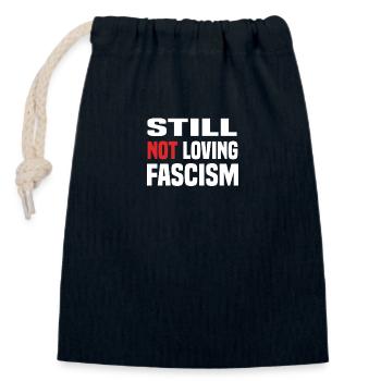 Je n’aime toujours pas le fascisme - Sac cadeau en coton avec cordon (14 x 20 cm) - bleu marine - Devant