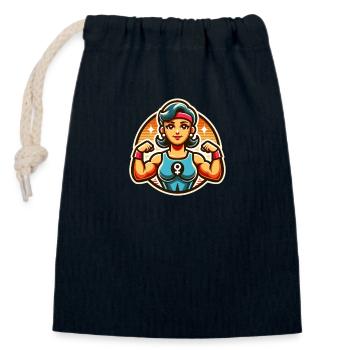 StrongSoul – Empower Your Strength - Verschließbarer Geschenkbeutel aus Baumwolle (14x20cm) - Navy - Vorne