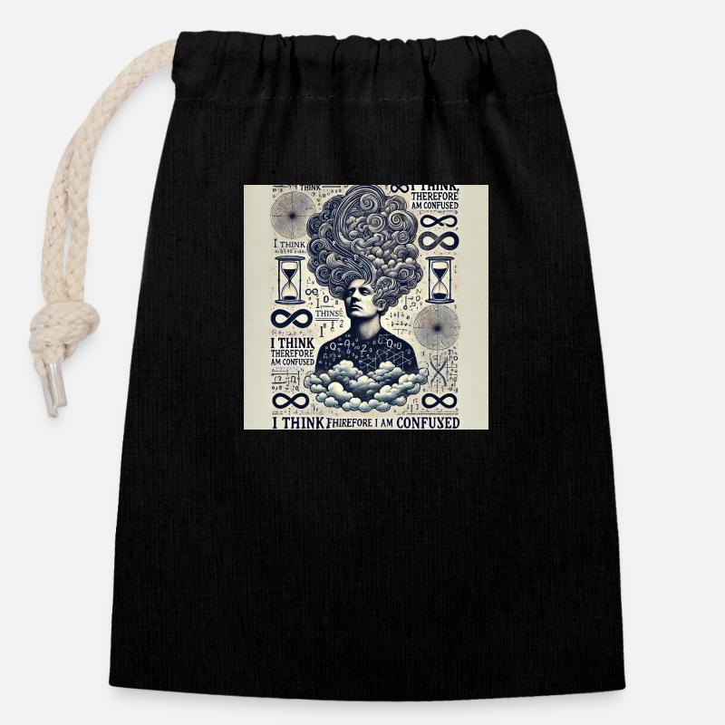 Parisanin düsüncesi - Sac cadeau en coton avec cordon (14 x 20 cm) - noir