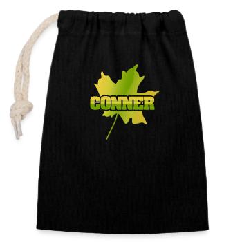 Conner Conner - Sac cadeau en coton avec cordon (14 x 20 cm) - noir - Devant